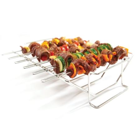 Bratenkorb, Spare-Rib Halter und eine Auflage für 6 Grillspieße in einem
