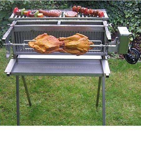 Spießbratengrill Profi einfach mit Aufsteckrost