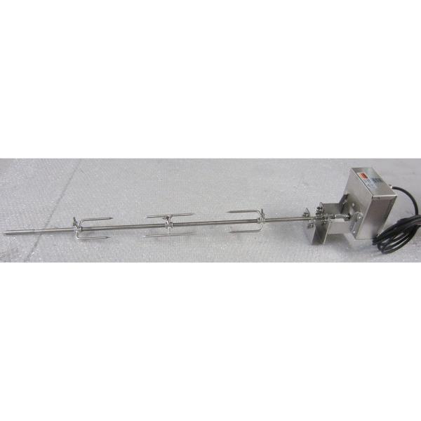 Drehspieß mit Spießklammern aus Edelstahl, Adapter und Grillmotor GM 5